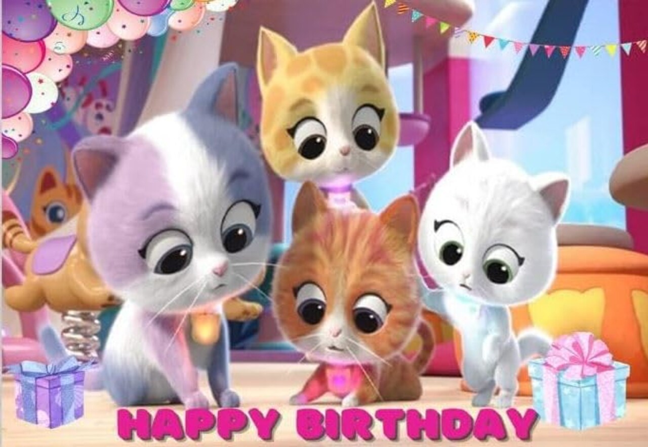 Super Cute Kitties Edible Icing Sheets-fits 1/4 sheet cake or larger